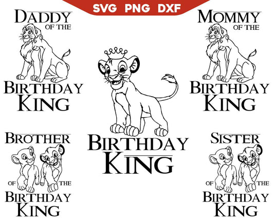 Lion King Birthday Boy Svg Outline