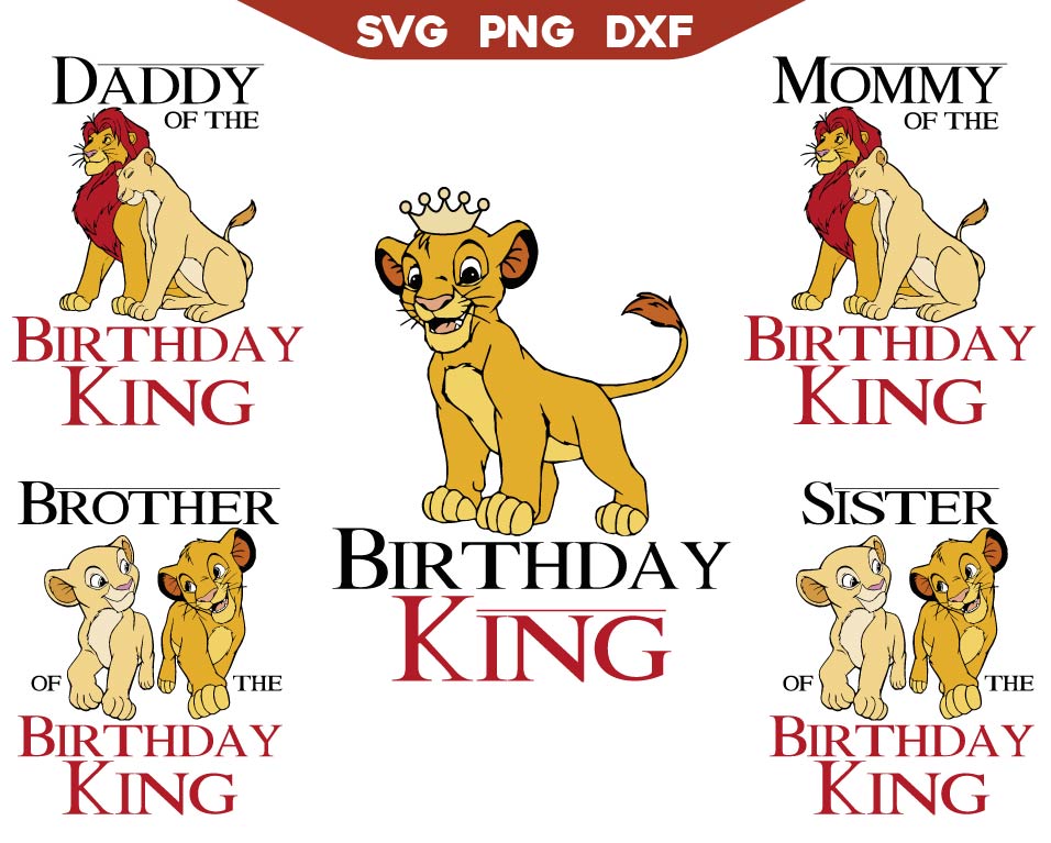 Lion King Birthday Family Svg Png