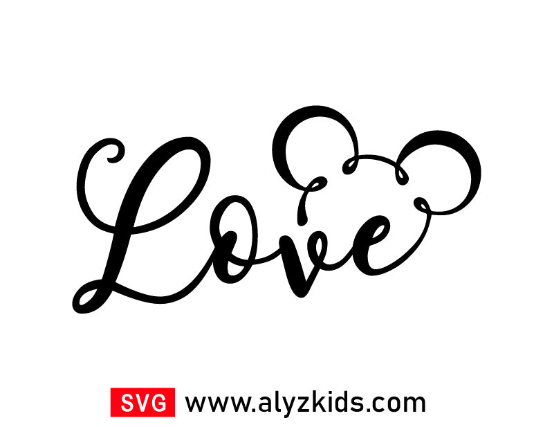 Love Disney Svg Free, Love Minnie Mouse Svg