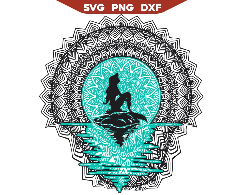 Mermaid Mandala Svg, Princess Mermaid Ariel Svg