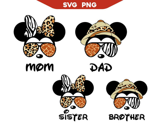 Mickey Family Safari Svg Png