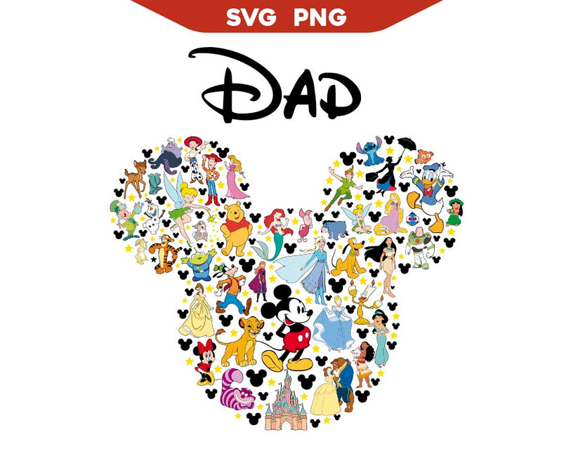 Mickey Head Dad Disney Characters Svg Png – AlyzKids