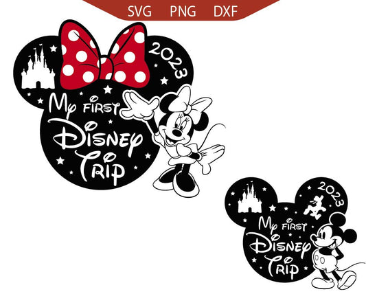 Mickey Head My First Disney Trip Svg Silhoutte