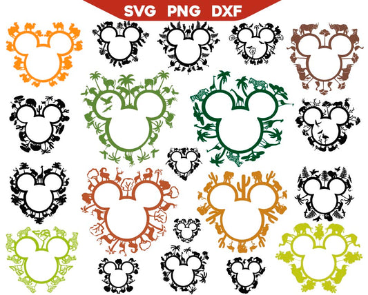 Mickey Head Safari Svg Bundle