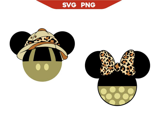 Mickey Head Safari Svg, Mouse Wild Life Svg