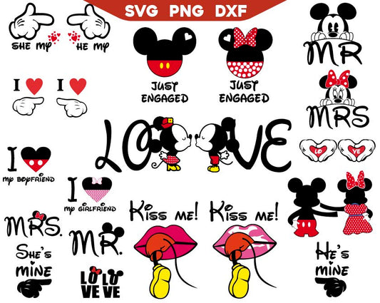 Mickey Love Svg Bundle, Mouse My Boyfriend Svg