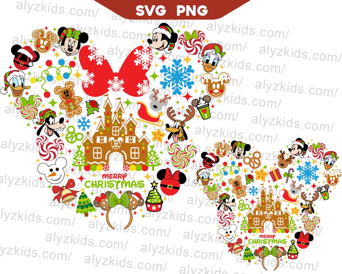 Disney Christmas Svg Mickey Merry Christmas Gingerbread Svg Png
