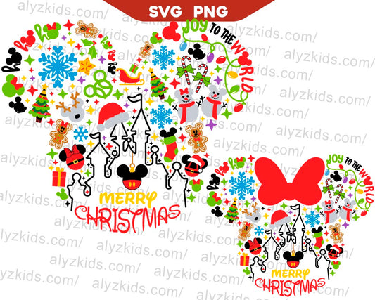 Mickey Merry Christmas Svg, Disney Holiday Season Svg Png