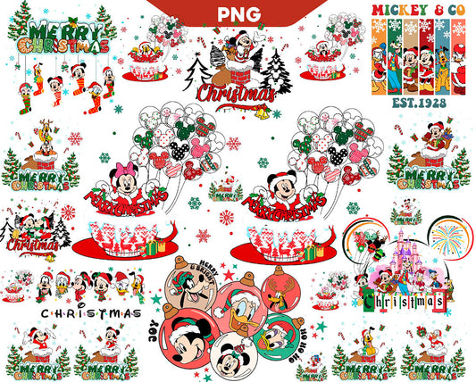 Mickey Mouse Christmas Squad Png Bundle