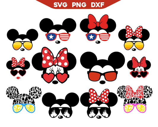 Mickey Mouse Head Glasses Svg Pack
