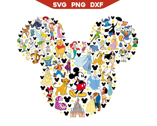 Mickey Mouse Head Svg, Disney Characters Svg