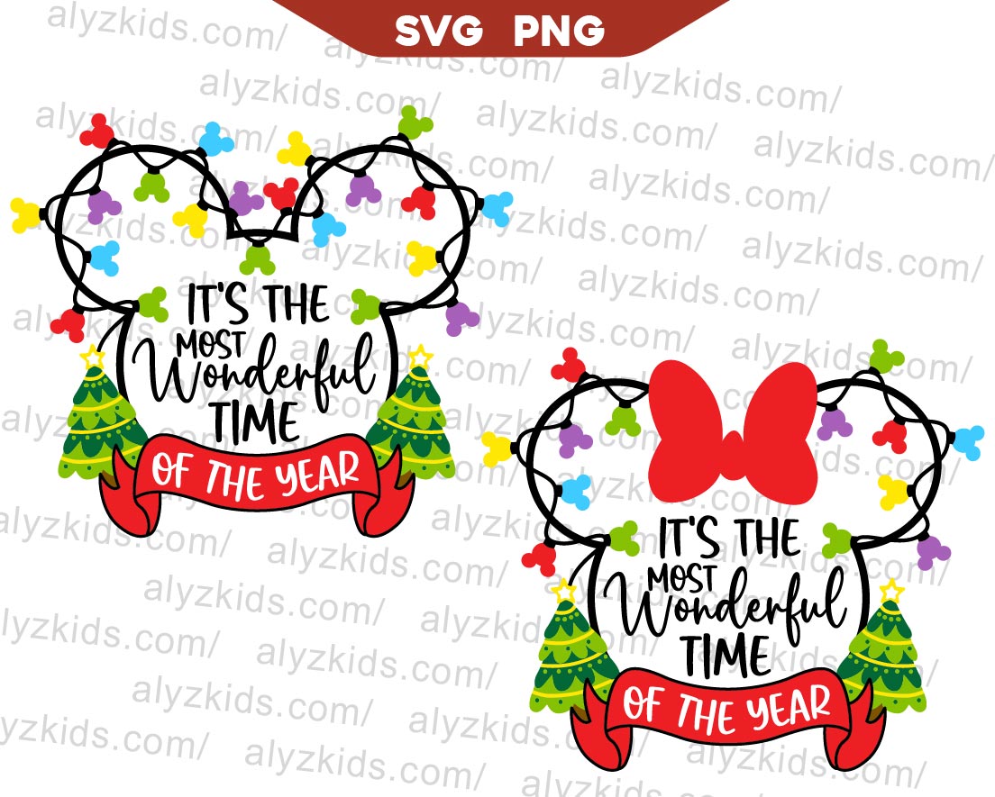 Mickey Mouse It's The Most Wonderful Time Of The Year Svg Png