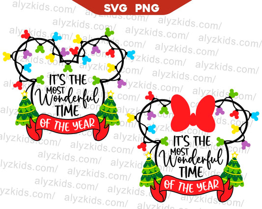 Mickey Mouse It's The Most Wonderful Time Of The Year Svg Png