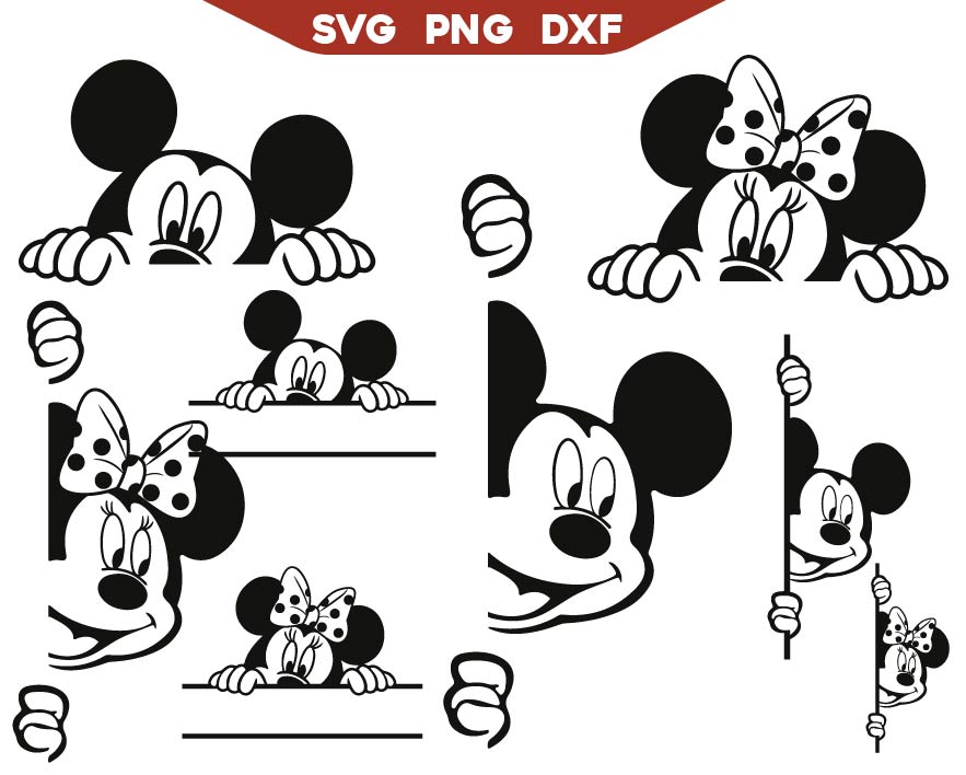 Mickey Mouse Peeking Svg Bundle