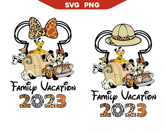 Mickey Safari Svg, Mouse Family Vacaction Svg Png