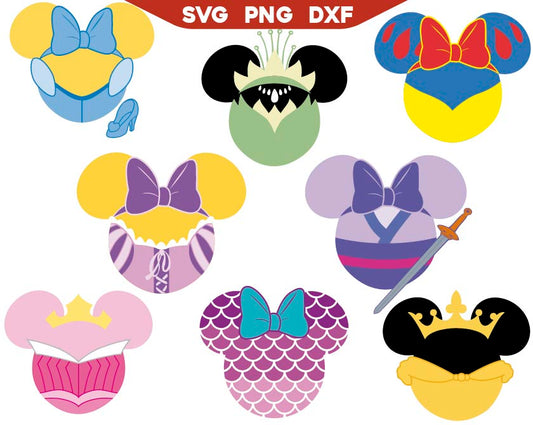 Mickey Shaped Svg Bundle, Princess Mouse Head Svg