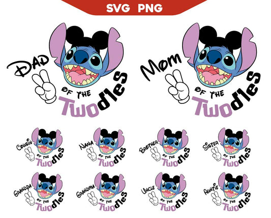 Mickey Stitch Twodles Family Svg Bundle