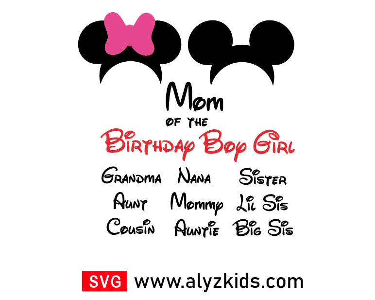 Mickey Birthday Family Svg Free, Disney Birthday Svg Free