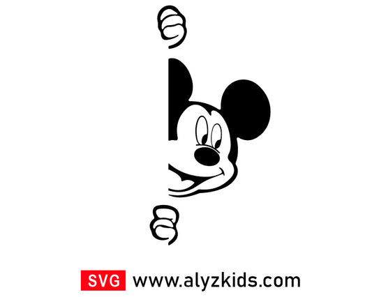 Mickey Peeking Svg Free, Disney Mouse Svg Free