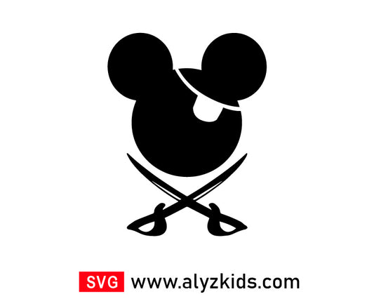 Mickey Pirate Svg Free, Disney Pirates Svg Free