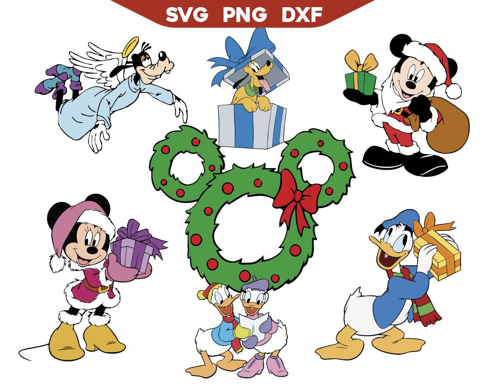 Mickey's Friends Christmas Svg Png Bundle