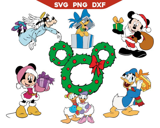 Mickey's Friends Christmas Svg Png Bundle