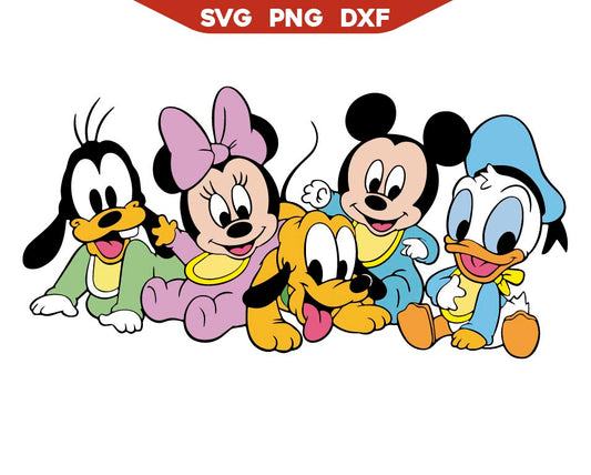 Mickey's Friends Sitting Svg Png