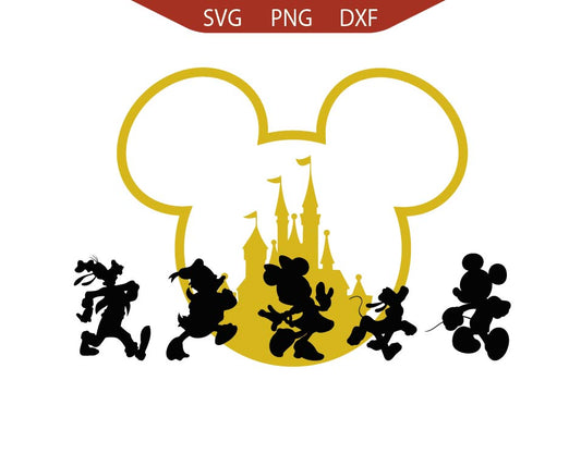 Mickey's Friends Strolling Disneyland Svg