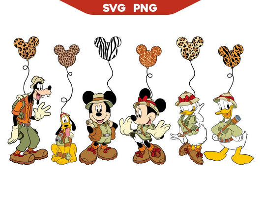 Mickey's Mouse Friends Balloons Safari Svg Png