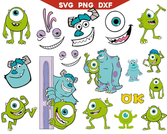 Mike Wazowski Svg, Sullivan Svg, Randall Boggs Svg
