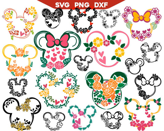 Minnie Flowers Svg Bundle