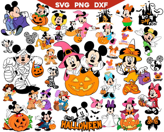 Minnie Mickey Halloween Svg Bundle