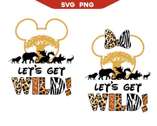 Minnie Mickey Let's Get Wild Svg, Animal Kingdom Svg