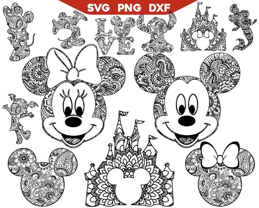 Minnie Mickey Mandala Svg Bundle