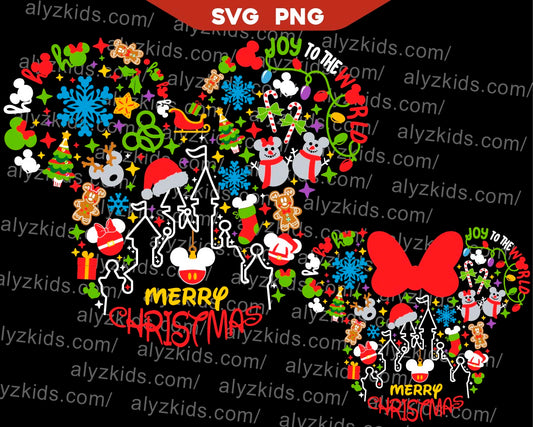 Minnie Mickey Merry Christmas Svg, Disney Christmas Svg Png