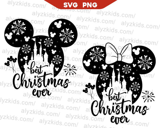 Minnie Mickey Mouse Best Christmas Ever Svg Png Silhouette
