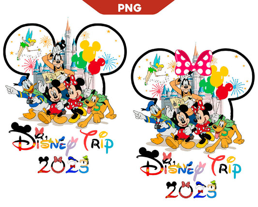 Minnie Mickey Mouse Custom Name Family Trip Png