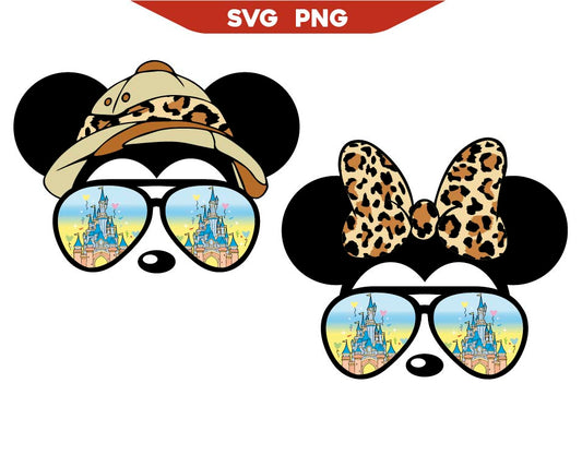 Minnie Mickey Safari Magic Glasses Svg Png