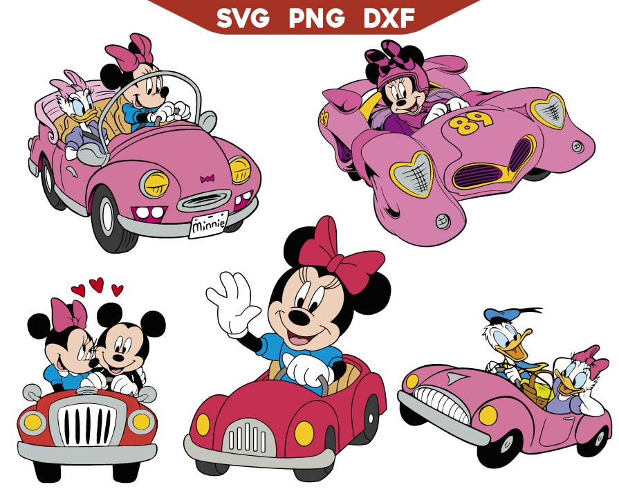 Minnie Racing Driver Svg Bundle
