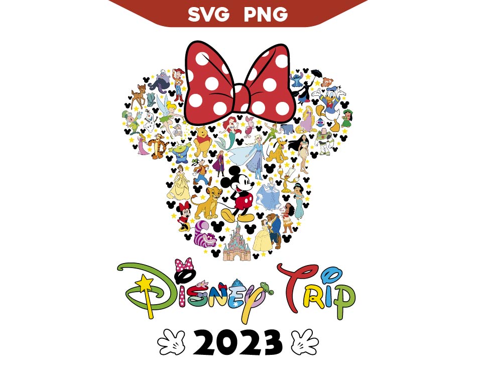 Minnie Trip Svg, Disney Adventure Characters Svg Png