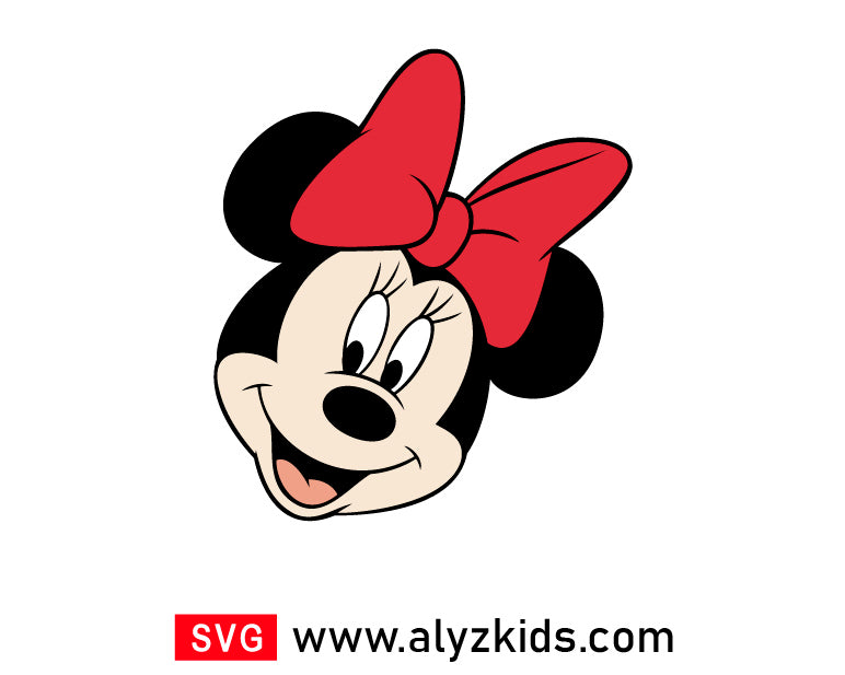 Minnie Smiling Face Svg Free, Minnie Mouse Svg Free