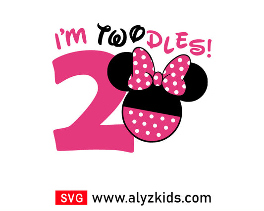 Minnie Twodles Svg Free, Disney Birthday Svg Free Design