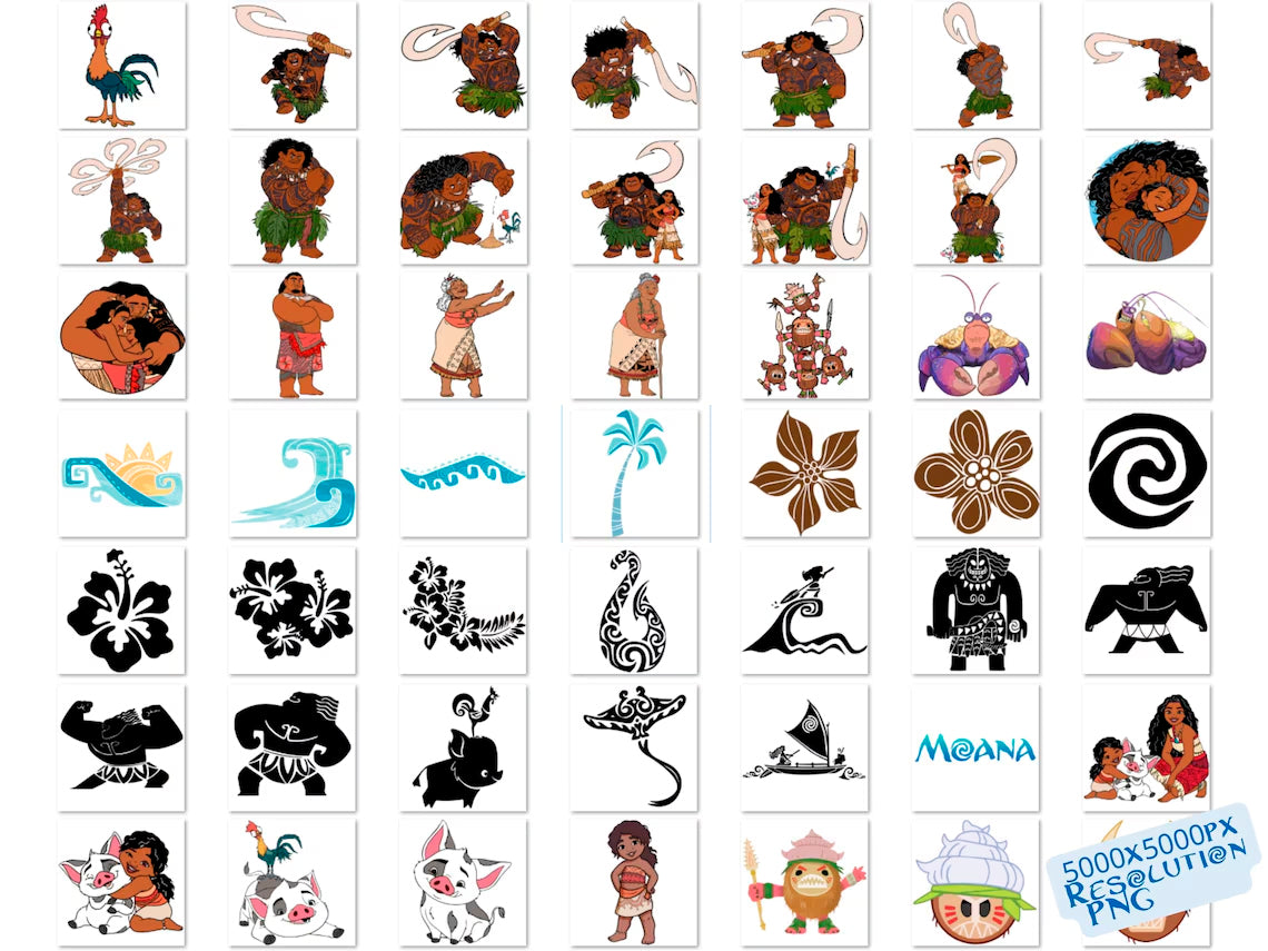 Disney Princess Moana 2 Png Bundle, Moana 2 Png Sublimation