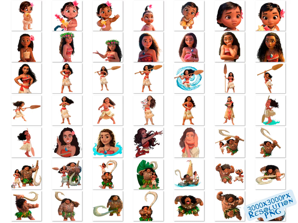 Disney Princess Moana 2 Png Bundle, Moana 2 Png Sublimation