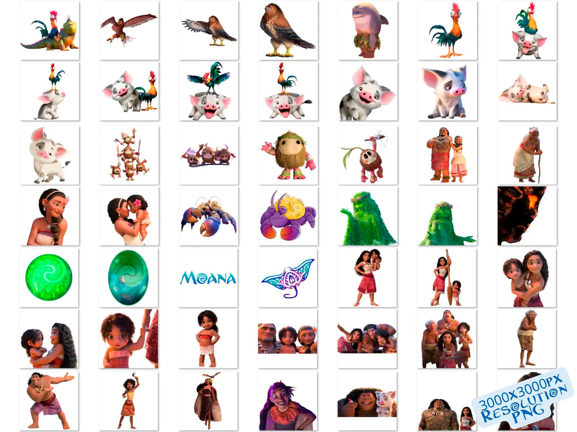 Disney Princess Moana 2 Png Bundle, Moana 2 Png Sublimation