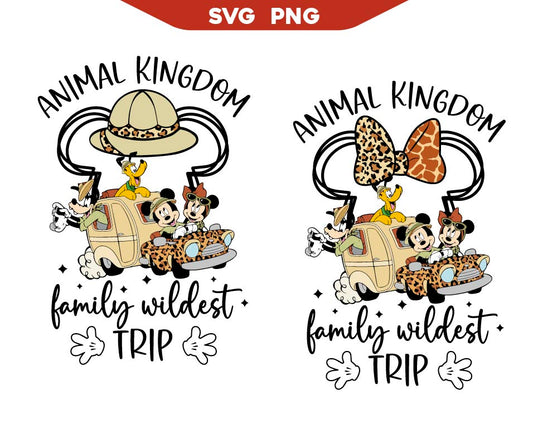 Mouse Friends Safari Van Svg, Animal Kingdom Svg Png