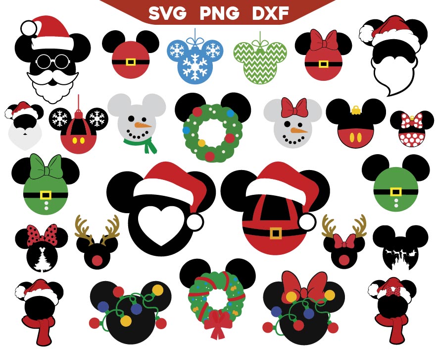 Mouse Head Christmas Svg Bundle