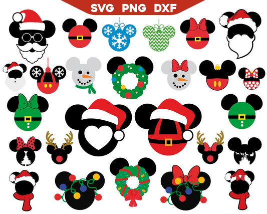 Mouse Head Christmas Svg Bundle