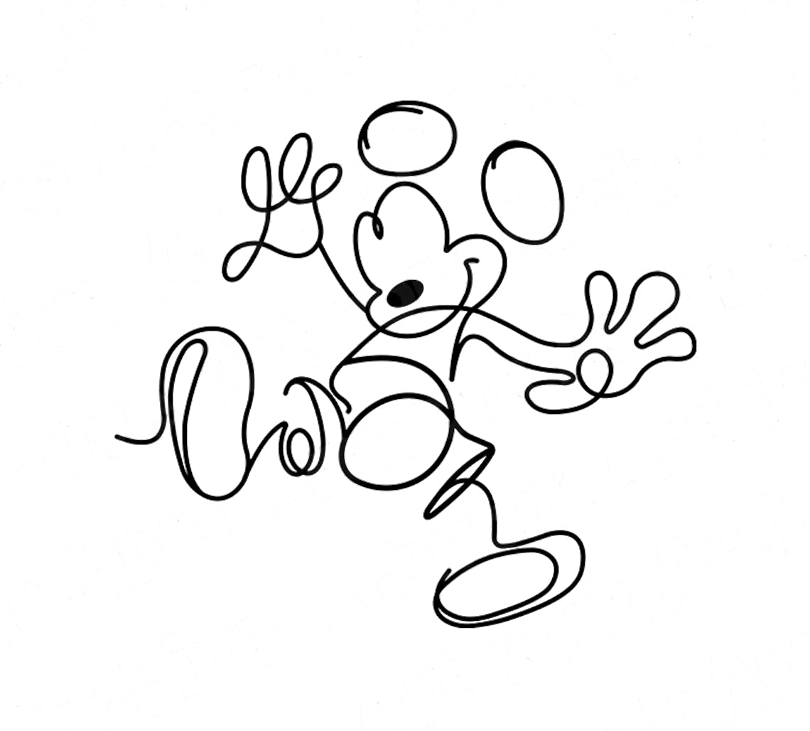 Mouse Line Art Bundle Svg Png, Mickey Mouse Outline Svg
