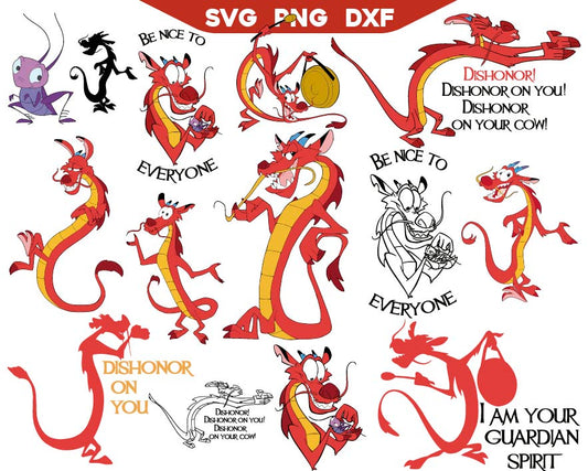 Mushu Quotes Svg Bundle, Dishonor on your Cow svg